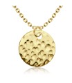 Round Flat Stencil Shaped Silver Necklace SPE-5262